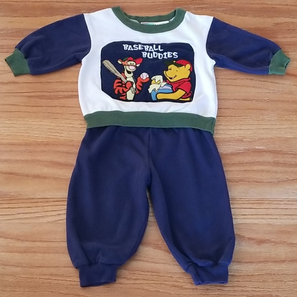 POOH &Tigger 12Mos.BaseballSweatshirt/SweatpantSet